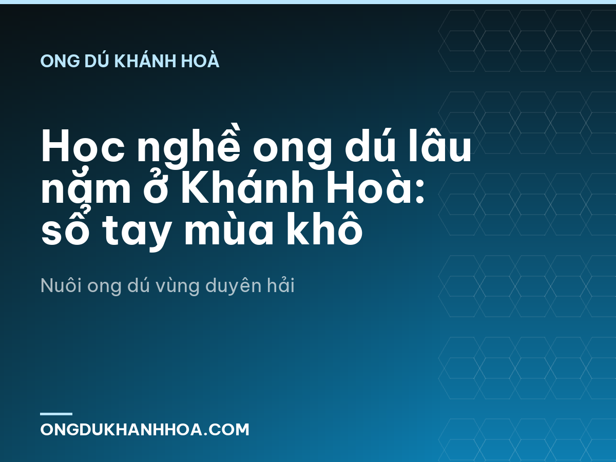 Học nghề ong dú lâu năm ở Khánh Hoà: sổ tay mùa khô