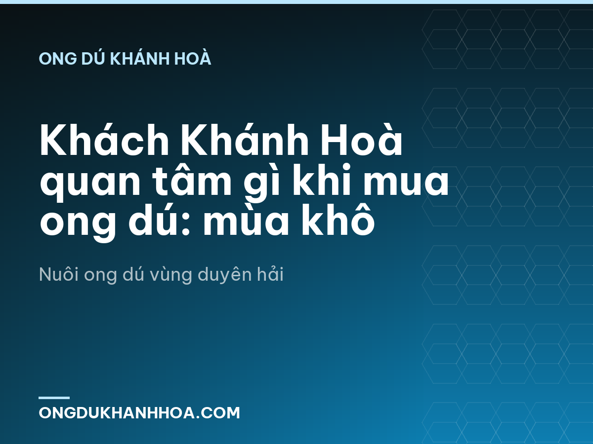 Khách Khánh Hoà quan tâm gì khi mua ong dú: mùa khô