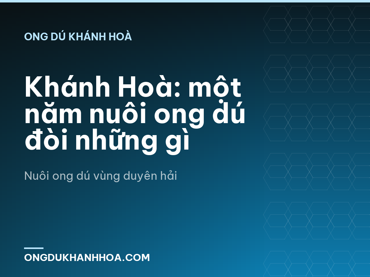 Khánh Hoà: một năm nuôi ong dú đòi những gì