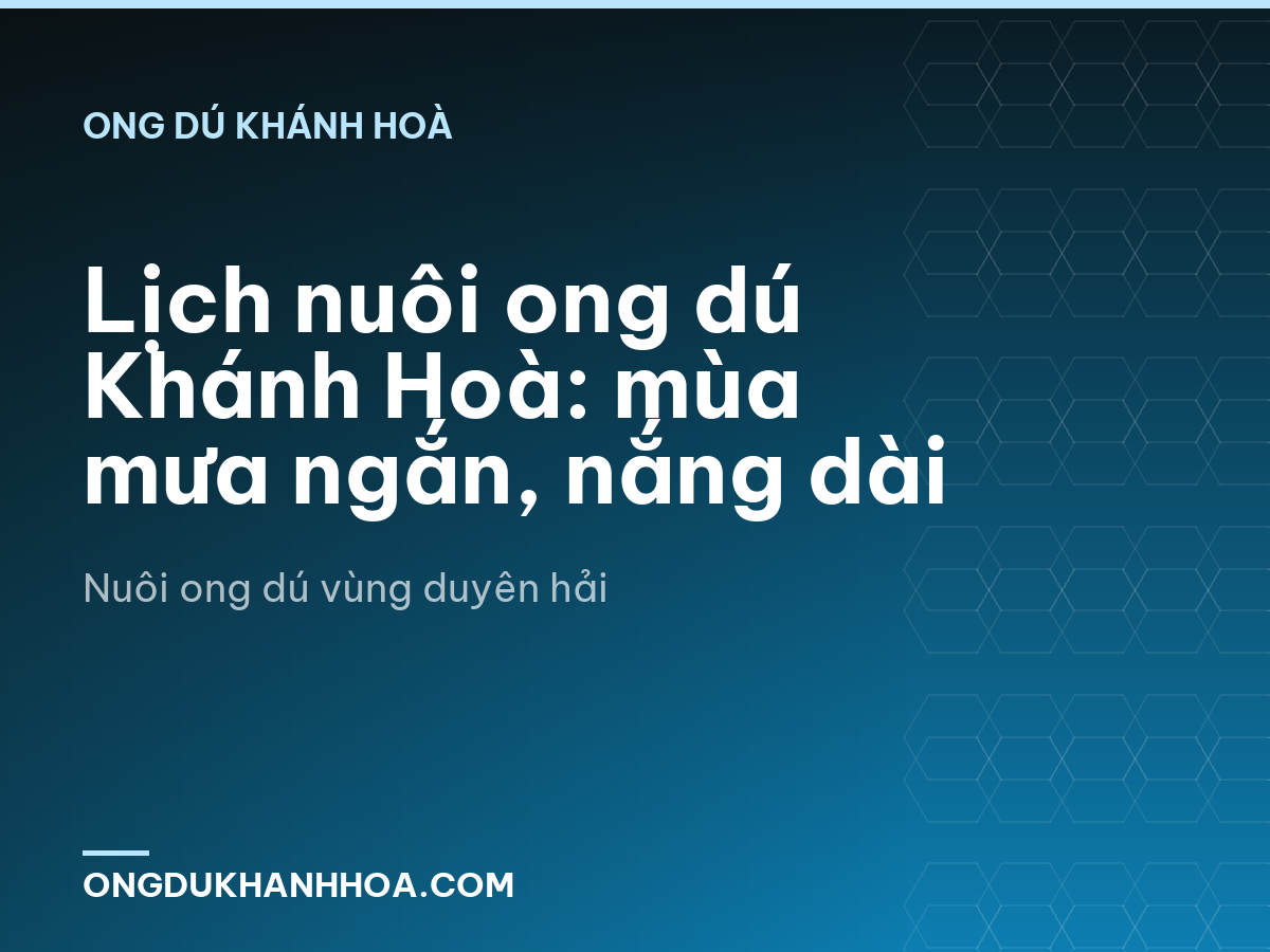 Lịch nuôi ong dú Khánh Hoà: mùa mưa ngắn, nắng dài