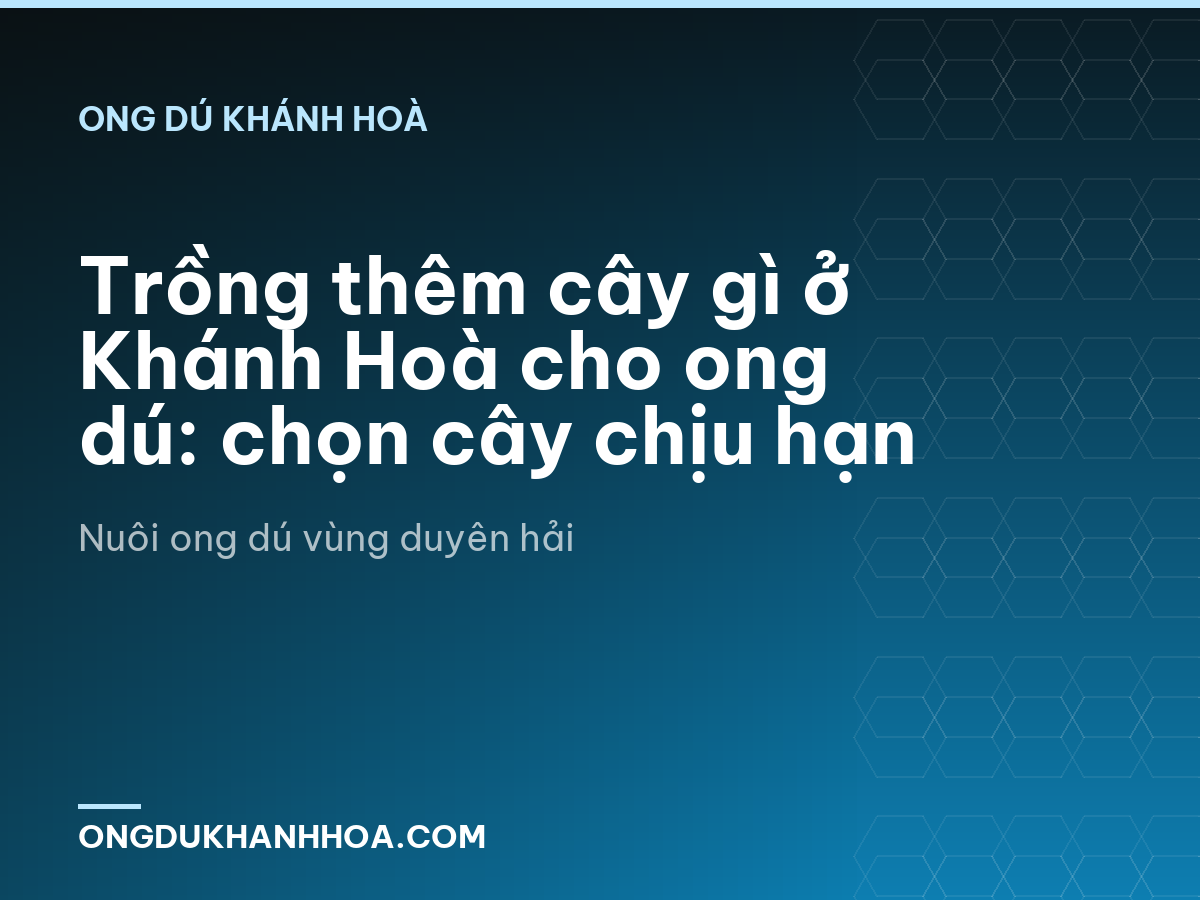 Trồng thêm cây gì ở Khánh Hoà cho ong dú: chọn cây chịu hạn