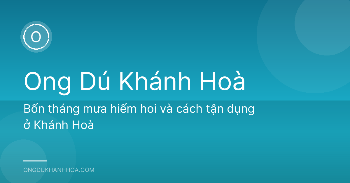 Bốn tháng mưa hiếm hoi và cách tận dụng ở Khánh Hoà