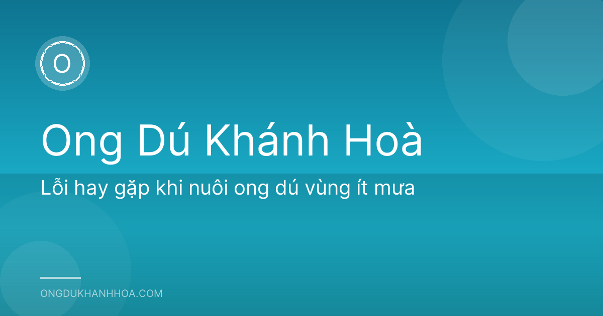 Lỗi hay gặp khi nuôi ong dú vùng ít mưa